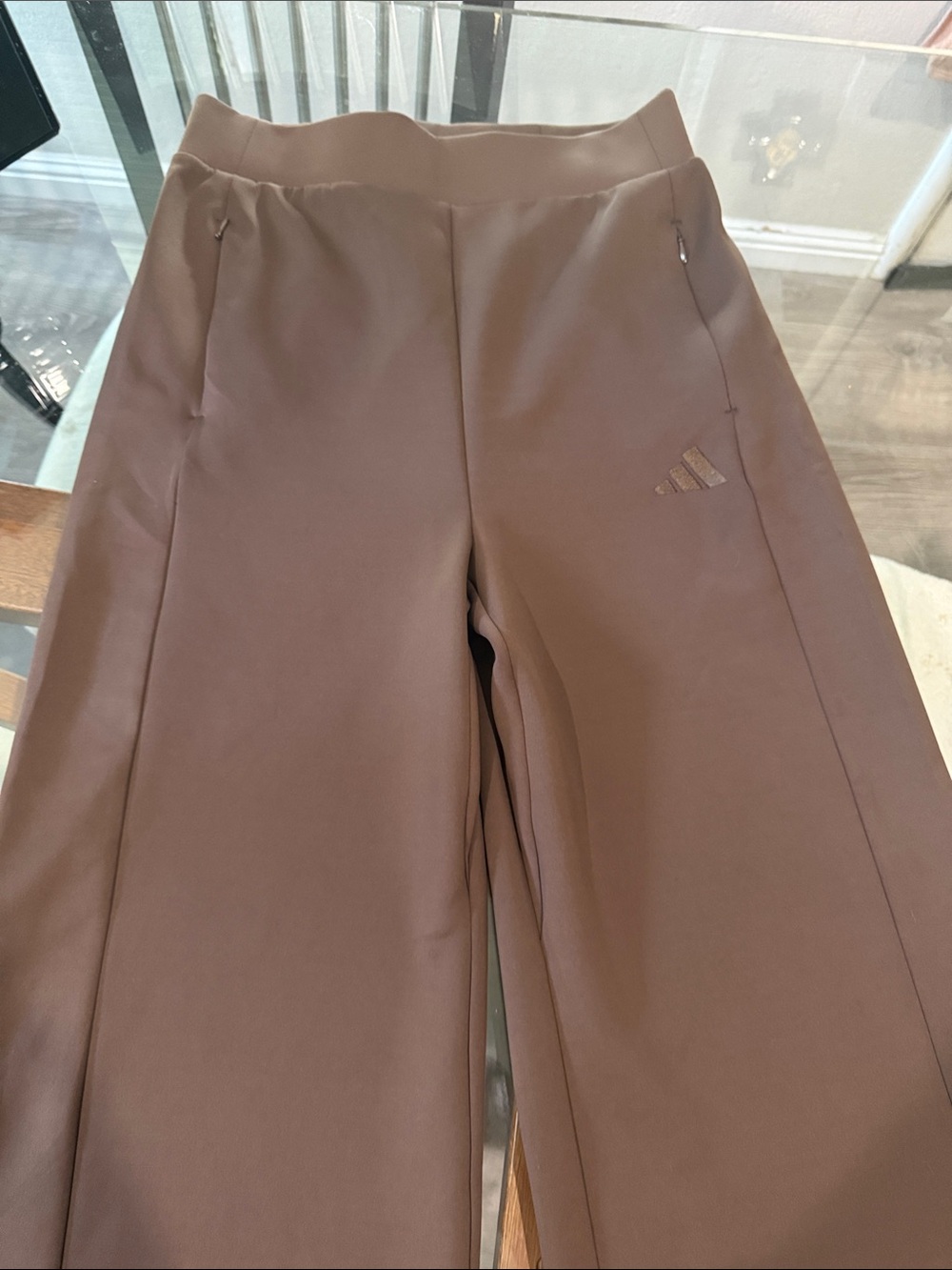 Adidas Women’s Brown Wide-Leg Sweatpants